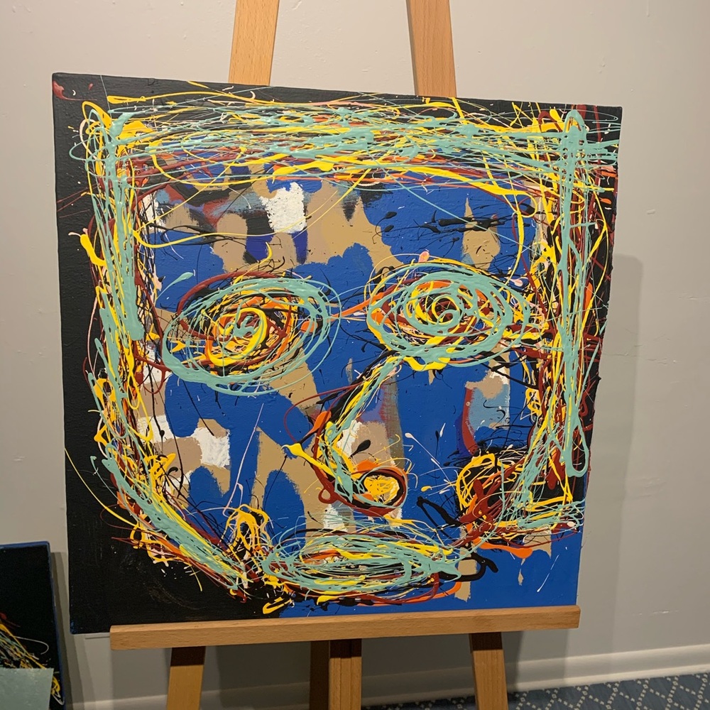 - Unknown mystery art work painting on canvas